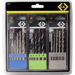 C.K T3064B 16dílná Univerzální sortiment vrtáků dřevo, kov, zdivo, kámen, beton, plast, Neželezné kovy 2 mm, 3 mm, 4 mm, 5 mm, 5.5 mm, 6 mm, 6.5 mm, 8 mm, 10 mm