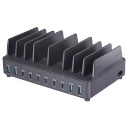 VOLTCRAFT UC-240W01 USB nabíjecí hub, USB Power Delivery (USB-PD) , 6x USB-C®, 4x USB A, 240 W, Rychlé nabíjení, Quick Charge, Dodávka energie, černá