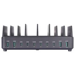 VOLTCRAFT UC-240W01 USB nabíjecí hub, USB Power Delivery (USB-PD) , 6x USB-C®, 4x USB A, 240 W, Rychlé nabíjení, Quick Charge, Dodávka energie, černá