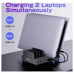 VOLTCRAFT UC-240W01 USB nabíjecí hub, USB Power Delivery (USB-PD) , 6x USB-C®, 4x USB A, 240 W, Rychlé nabíjení, Quick Charge, Dodávka energie, černá