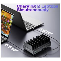 VOLTCRAFT UC-240W01 USB nabíjecí hub, USB Power Delivery (USB-PD) , 6x USB-C®, 4x USB A, 240 W, Rychlé nabíjení, Quick Charge, Dodávka energie, černá