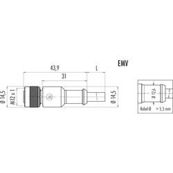 binder 77 3530 0000 50704-0500 upravený zástrčkový konektor pro senzory - aktory, 77 3530 0000 50704-0500-20, piny: 4, 5 m, 1 ks