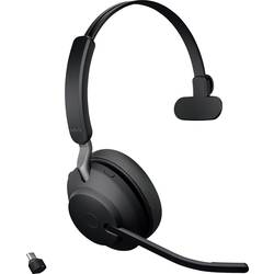 Jabra Evolve2 65 monaural Headset otevřená (On Ear) Bluetooth® mono černá regulace hlasitosti, Indikátor nabití, Vypnutí zvuku mikrofonu telefon