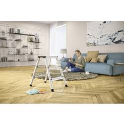 Hailo D60 4443-701 hliník dvojité skládací schůdky skládací max.prac. výška: 235 cm stříbrná, černá 2.8 kg