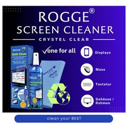 Rogge TFT , plazma, LED, LCD čistič obrazovek 250 ml včetně utěrky Duo-Clean 10025 1 ks