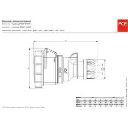 PCE venttechnik 225-6ttx CEE propojka, 32 A, 5pólová, 400 V, 1 ks