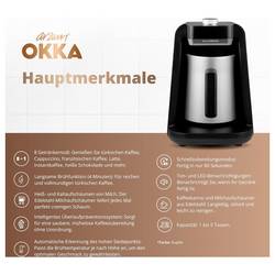 arzum ESPRESSOKANNE mit MILCHAUFSCHÄUMER kávovar bronzová připraví šálků najednou=5 s automatickým pěnovačem mléka