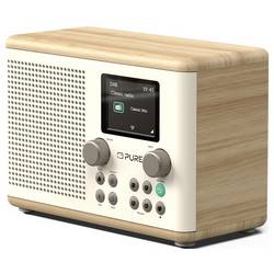 Pure Classic H4 Cotton White/Oak EU/UK 252982 stolní rádio, DAB+, FM, Bluetooth, AUX, funkce alarmu, dub, bílá