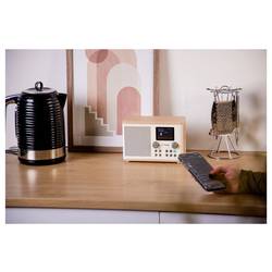 Pure Classic H4 Cotton White/Oak EU/UK 252982 stolní rádio, DAB+, FM, Bluetooth, AUX, funkce alarmu, dub, bílá