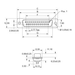 encitech DB15-SS-J 2101-0182-12 D-SUB zásuvková lišta 180 ° Pólů: 15 pájecí kalíšek 1 ks Tray