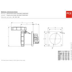 PCE Power Twist 345-6 CEE zásuvka, 125 A, 5pólová, 400 V, 1 ks