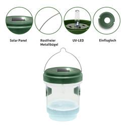 Gardigo Solar Insektenfalle 66643INT lapač vos feromon, LED světlo (Ø x v) 93 mm x 117 mm zelená 1 ks