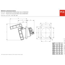 PCE Power Twist 435-6 CEE zásuvka, 63 A, 5pólová, 400 V, 1 ks
