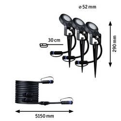 Paulmann Spot Sting Ergänzungsset IP67 93689 Osvětlovací systém Plug&Shine LED 18 W teplá bílá antracitová