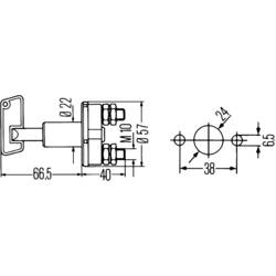 Hella bezpečnostní spínač do auta 6EK 002 843-002 12 V/DC 50 A 1x vyp/zap s aretací IPX2 (DIN 40050) 1 ks