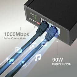 EDIMAX GP-103IT PoE injektor 1000 MBit/s IEEE802.3af (15,4 W), IEEE802.3at (30 W), IEEE 802.3bt