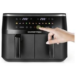 GourmetMaxx 16818 horkovzdušná fritéza 12 l 2800 W nepřilnavý povlak, bez BPA, Cool touch pouzdro, Digitální časovač, funkce grilování, horkovzdušný,