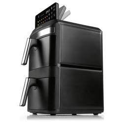 GourmetMaxx 16818 horkovzdušná fritéza 12 l 2800 W nepřilnavý povlak, bez BPA, Cool touch pouzdro, Digitální časovač, funkce grilování, horkovzdušný,