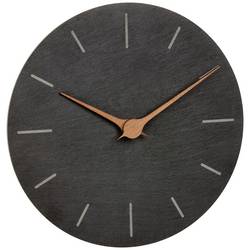 TFA Dostmann 60.3068.10 Quartz nástěnné hodiny 25 cm x 4.3 mm, břidlicová, tiché hodiny (bez tikání)