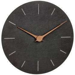 TFA Dostmann 60.3068.10 Quartz nástěnné hodiny 25 cm x 4.3 mm, břidlicová, tiché hodiny (bez tikání)