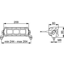 Hella Valuefit pracovní světlomet 12 V, 24 V Lightbar LBX-220 LED 1GE 360 000-002 osvětlení blízkého terénu (š x v x h) 244 x 98 x 80 mm 1000 lm 6500 K