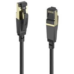 Hama 00202000 RJ45 síťové kabely, propojovací kabely CAT 8 S/FTP 0.5 m černá Plášť kabelu z recyklovaného materiálu 1 ks