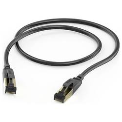 Hama 00202000 RJ45 síťové kabely, propojovací kabely CAT 8 S/FTP 0.5 m černá Plášť kabelu z recyklovaného materiálu 1 ks
