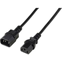 Renkforce napájecí prodlužovací kabel Deluxe [1x zástrčka C13 - 1x zásuvka C14 ] 1.00 m černá