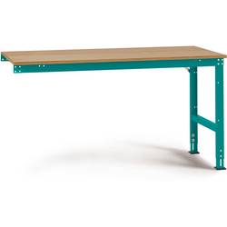 Manuflex AU6015.5021 Pracovní Přístavný stůl Univerzální standardní s multiplex deska, Šxhxv = 1000 x 800 x 760-870 mm, vodní modrá, deska /rám + 2 nohy
