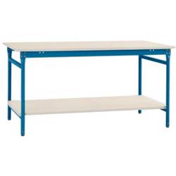 Manuflex BB5201.5007 Kompletní servírovací stolek základní stacionárně s Melamin-Platte + mezi dno, Šxhxv: 750 x 500 x 780 mm brilantní modrá (RAL 5007)