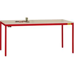 Manuflex LD1118.3003 ESD pracovní stůl UNIDESK s Melaminplatte, rubínově červená RAL 3003, Šxhxv = 2000 x 800 x 720-730 mm rubínově červená