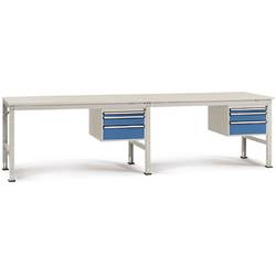 Manuflex AU5731.5021 Univerzální Kompletní pracovní stůl základní a přídavné Univerzální standardní s Melamin-Platte, Šxhxv = 4000 x 800 x 760-870 mm vodní