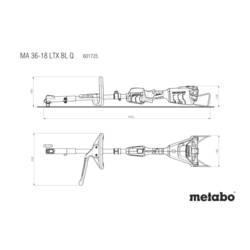 Metabo 601725850 MA 36-18 LTX BL Q akumulátor Nůžky na trávu univerzální bez akumulátoru, bez nabíječky