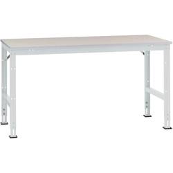 Manuflex AU6084.7035 Pracovní Přístavný stůl Univerzální standardní samořeznými krytina deska, Šxhxv = 1750 x 800 x 760-870 mm, šedobílá (RAL 7035), deska /rám