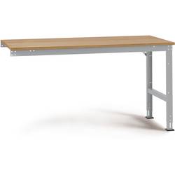 Manuflex AU6075.9006 Pracovní Přístavný stůl Univerzální standardní s multiplex deska, Šxhxv = 1500 x 1200 x 760-870 mm, hliníkově stříbrná, deska /rám + 2 nohy