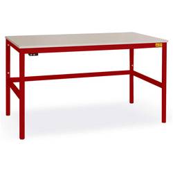 Manuflex LC1923.3003 ESD pracovní stůl CANTOLAB s kaučuk, Šxhxv = 2000 x 1000 x 762-788 mm rubínově červená