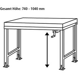 Manuflex WP8001.0001 základní modul pracovního stolu (š x h) 1250 mm x 700 mm šedá, zelená