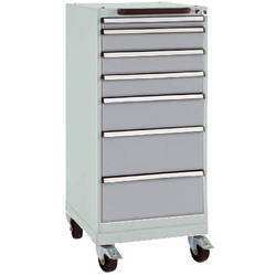 Manuflex SP1133.9006 Skříň zásuvek BASETEC mobilní, Nutzhohe 900 mm se 7 přihrádkami, v hliníkově stříbrná podobný RAL 9006