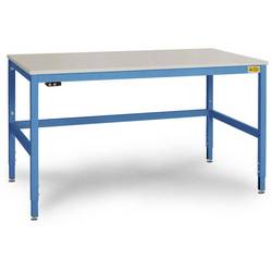 Manuflex LC3923.5012 ESD ESD pracovní stůl CANTOLAB speciální s kaučuk, Šxhxv = 2000 x 1000 x 752-952 mm světle modrá (RAL 5012)