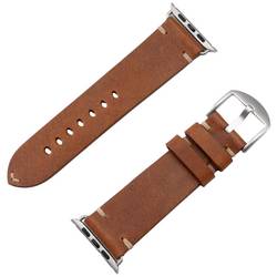 JT Berlin Watchband Alex II Vintage náramek 42 mm, 44 mm, 45 mm, 46 mm M hnědá, stříbrná Watch Series 1, Watch Series 2, Watch Series 3, Watch Series 4, Watch