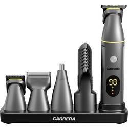 Carrera Beauty 34648 zastřihovač vlasů, zastřihovač nosních a ušních chloupků, zastřihovač ochlupení, holicí strojek na tvář černá