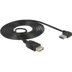 Delock USB kabel USB 2.0 USB-A zástrčka, USB-A zásuvka 1.00 m černá oboustranně zapojitelná zástrčka, pozlacené kontakty, UL certifikace 83551