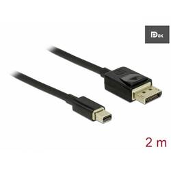 Delock Mini-DisplayPort / DisplayPort kabel Mini DisplayPort konektory, Konektor DisplayPort 2 m černá 84928 pozlacené kontakty, kroucený , třížilový stíněný,