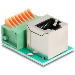 Delock RJ45 síťový adaptér Kabel [1x RJ45 zásuvka - 1x zásuvka] zelená, stříbrná