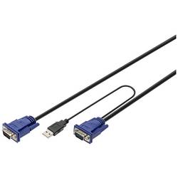 Digitus KVM kabelový adaptér [1x USB A, VGA - 1x VGA] 5.00 m černá