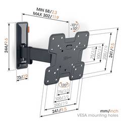 Vogels TVM 3225 TV držák na zeď 48,3 cm (19) - 109,2 cm (43) nakláněcí, naklápěcí