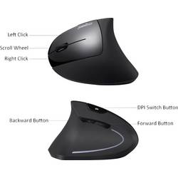 Perixx Perimice-713L optická ergonomická myš, přenos USB, 5 tlačítko, 2000 dpi, černá