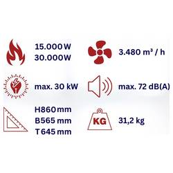WDH WDH-BGC30 topný ventilátor WDH-BGC30 250 m² červená/černá