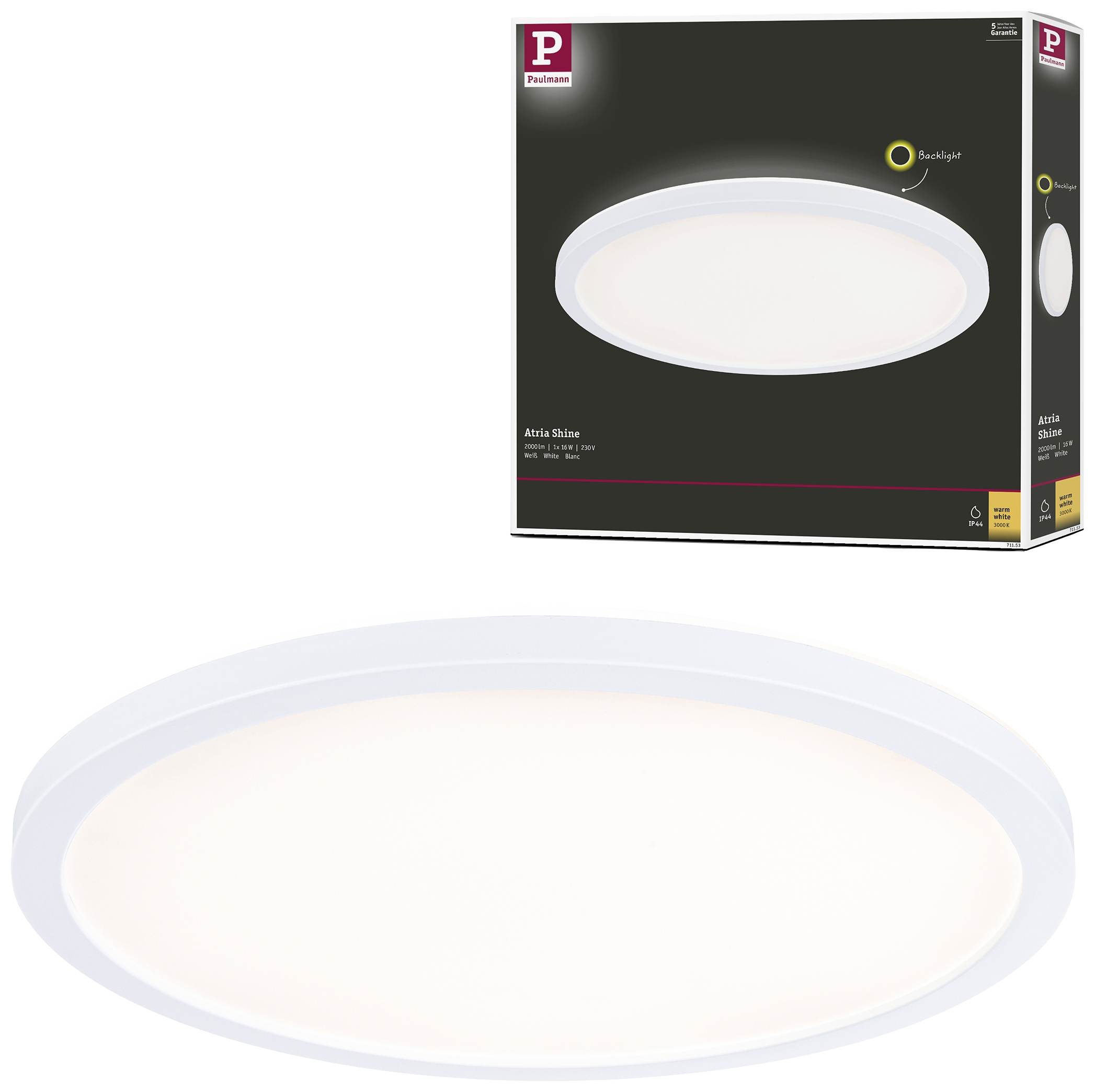 Paulmann Atria Shine LED světlo do vlhkých prostor LED LED 16 W teplá bílá bílá