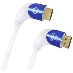 Oehlbach HDMI kabel Zástrčka HDMI-A, Zástrčka HDMI-A 1.50 m bílá D1C42546 8K UHD, 90° zatočeno doleva, třížilový stíněný HDMI kabel
